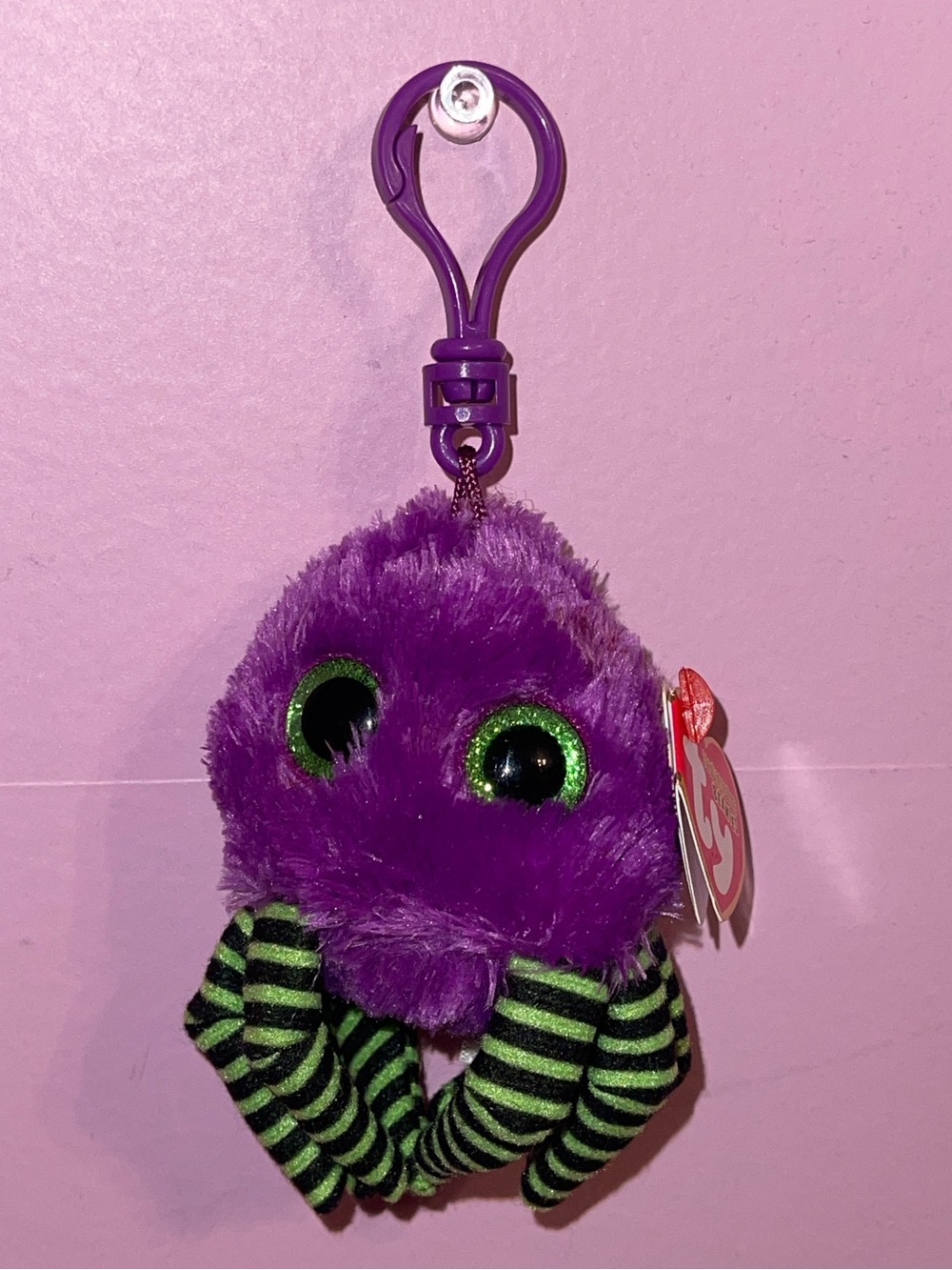 Halloweenie beanies TY crawler spider keychain Halloween plush clip baby toy